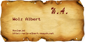 Wolz Albert névjegykártya